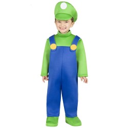 Costume Luigi Primi Passi per Neonati – Travestimento Carnevale 10-36 Mesi | Completo con Cappello, Tuta e Copriscarpe