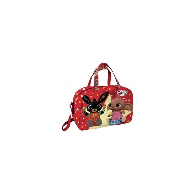 Borsone con Manici e Tracolla Regolabile Bing il Coniglietto & Friends - Borsa da Viaggio e Palestra per Bambini - 39x26 cm