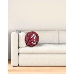 Cuscino Rotondo AC Milan Ufficiale Rosso e Nero – Arredo Letto e Divano per Veri Tifosi | Diametro 38 cm