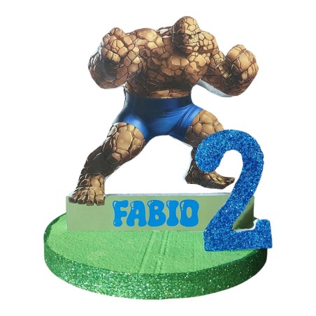 Centro Tavola 3D Uomo Roccia Fantastici 4 Marvel - Compleanno Personalizzato