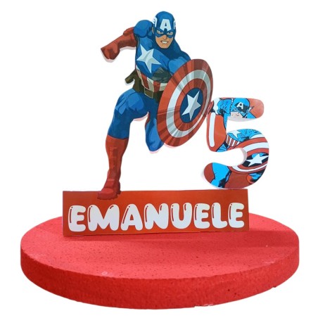 Centro Tavola 3D Capitan America Marvel - Compleanno Personalizzato