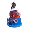 Torta Scenografica Capitan America Personalizzata in Polistirolo – Torta Finta 3D con Nome ed Età