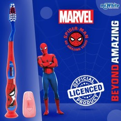 Spazzolino da Denti Spiderman Marvel – Setole Morbide, con Ventosa e Tappo