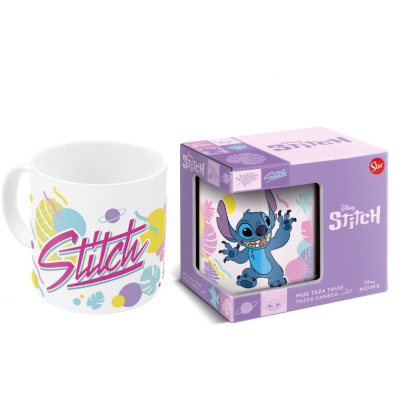 Tazza Mug Stitch Disney in Ceramica 325 ml – Design Fiori Hawaiani – Idea Regalo Originale