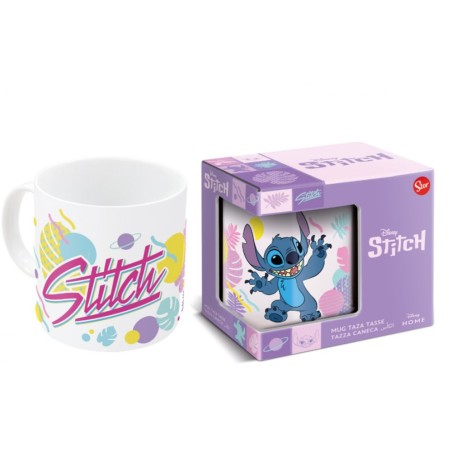 Tazza Mug Stitch Disney in Ceramica 325 ml – Design Fiori Hawaiani – Idea Regalo Originale