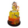 Torta di Compleanno Personalizzata Il Re Leone – Decorazione 3 Livelli in Polistirolo con Nome ed Età – Simba, Timon e Pumbaa
