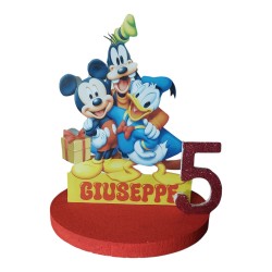 Centro Tavola 3D Disney Sport Topolino Pippo Paperino - Personalizzato