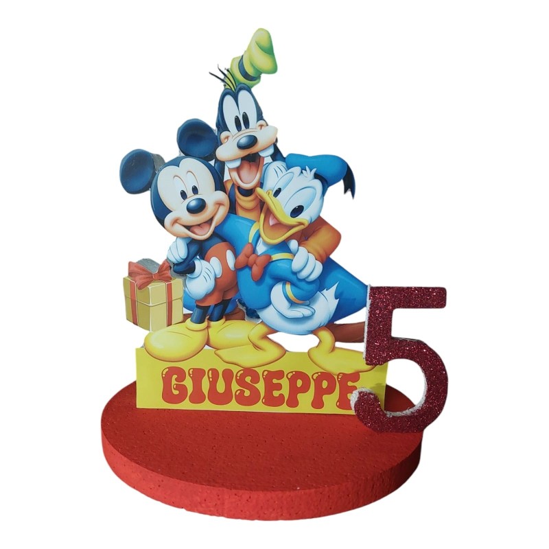 Centro Tavola 3D Disney Sport Topolino Pippo Paperino - Personalizzato