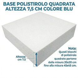 Base per Torte in Polistirolo Quadrata – Supporto Rigido 7,5 cm – Cake Design