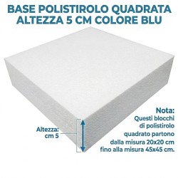 Base per Torte in Polistirolo Quadrata (H 5 cm) – Supporto per Cake Design e Dummy Cake