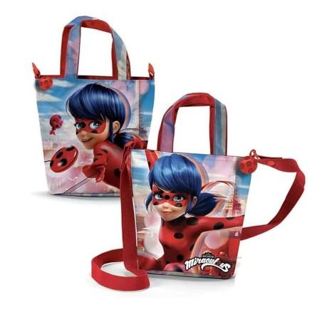 Borsetta Ladybug Miraculous Disney per Bambine – Borsa Originale con Manici e Tracolla Regolabile, 20 cm