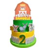 Torta Scenografica Gigante Tema Vecchia Fattoria Personalizzata – 70 cm – Decorazione Compleanno Bambini con Animali 3D