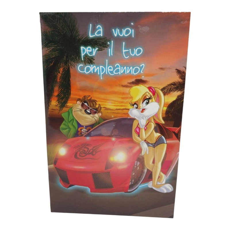 "​Biglietto di Auguri Pop-Up Looney Tunes con Taz e Lola Bunny - Compleanno Divertente"​