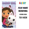 Telo Mare Bambini Gabby's Dollhouse 70x140 cm – Asciugamano in Microfibra Morbida e Asciugatura Rapida