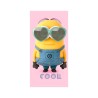 Telo Mare Minions Rosa 70x140 cm – 100% Cotone – Asciugamano Bambina Spiaggia Piscina