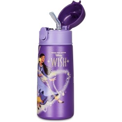 Borraccia Termica Bambina Seven WISH Disney 460 ml – Acciaio Inox, Cannuccia, Borraccia Asilo con Principesse Disney