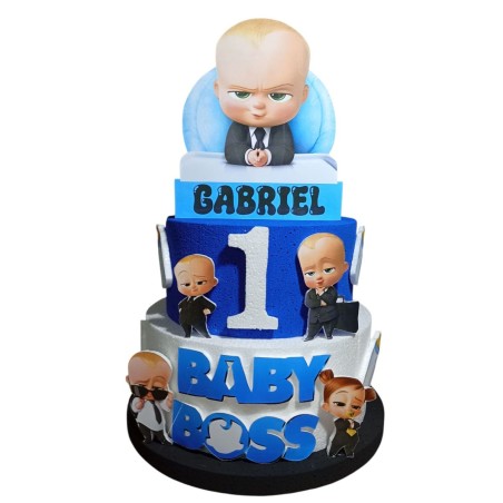 Torta Scenografica Baby Boss in Polistirolo Personalizzata – Decorazione Compleanno con Nome ed Età, Effetto 3D