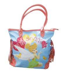 Borsa da Passeggio Moda Donna con Manico Trilly Disney Ecopelle e Glitterata 38X33X12 cm Idea Regalo