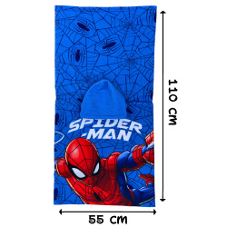 Poncho Mare Bambino Spiderman Marvel – Accappatoio con Cappuccio in Microfibra 110x55 cm