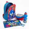 Set Scuola Asilo Sonic 5 Pezzi Scuola Materna con Zaino 28 cm, Borraccia, Porta Merenda, Tovaglietta e Posate