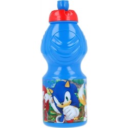 Set Scuola Asilo Sonic 5 Pezzi Scuola Materna con Zaino 28 cm, Borraccia, Porta Merenda, Tovaglietta e Posate