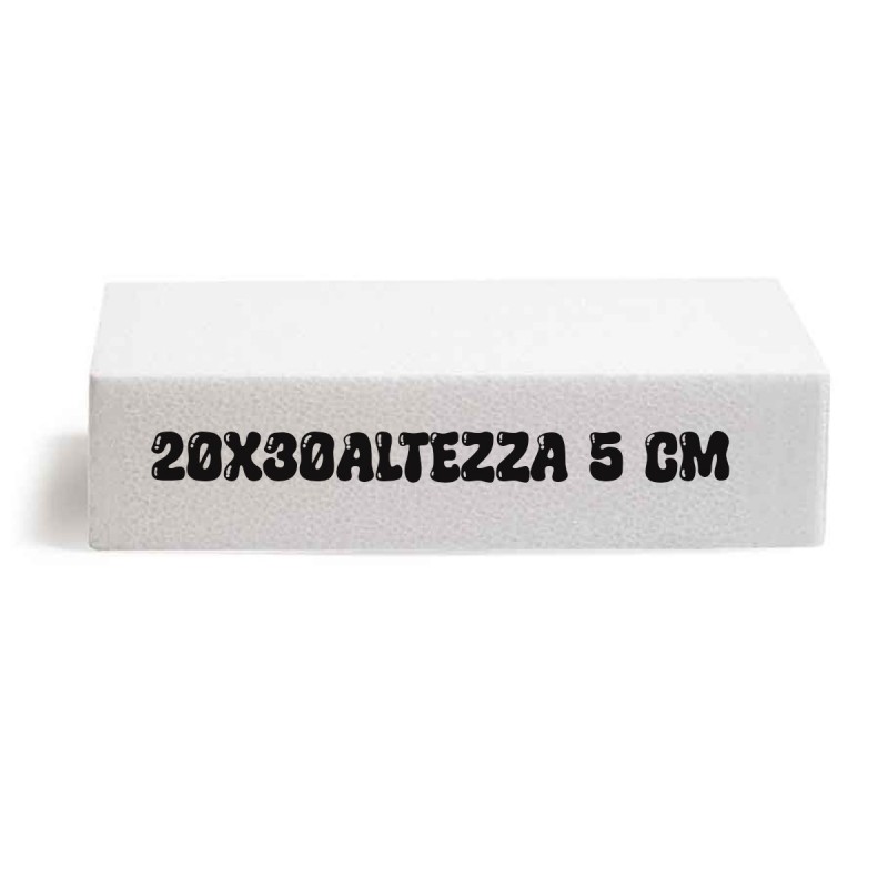 Base in Polistirolo Rettangolare 20X30 cm Altezza 5 cm – Supporto per Torte a Piani e Cake Design Professionale