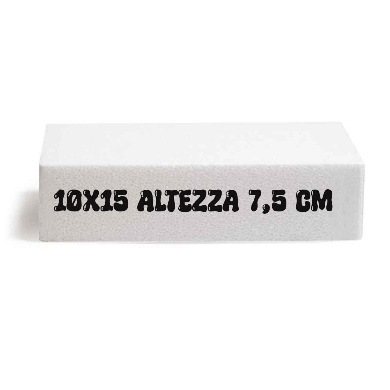 Base in Polistirolo Rettangolare 10X15 cm Altezza 7, 5 cm – Supporto per Torte a Piani e Cake Design Professionale