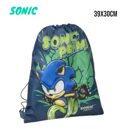Sacca Zaino a Coulisse Sonic Prime – Borsa Sport Scuola Bambini 39x30 cm