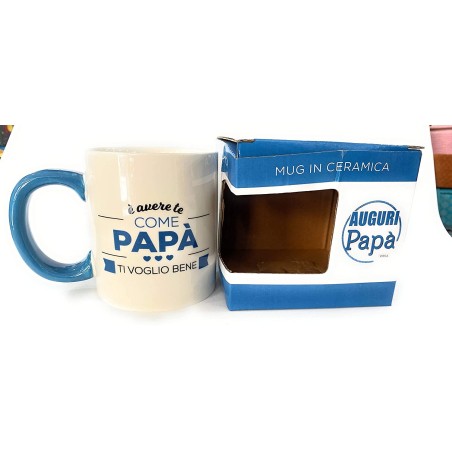 Tazza in ceramica con manico festa del papà alta cm 9.