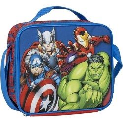Zaino Borsa Termica Pranzo Avengers Marvel – Mini Zainetto Isotermico con Maniglia – 21,5x8,5x19 cm – Per Asilo e Scuola Materna