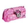 Astuccio Portapenne Minnie Disney – Rosa con Faccina 3D, Chiusura in Velcro e Zip – Bambina Scuola