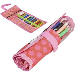 Astuccio Arrotolabile Minnie Disney con Accessori – Portapenne Bambina 8x20x8 cm Completo