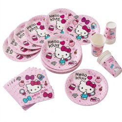 Coordinato Tavola Hello Kitty Fashion – Kit Festa per 8, 16, 24, 32 o 40 Invitati