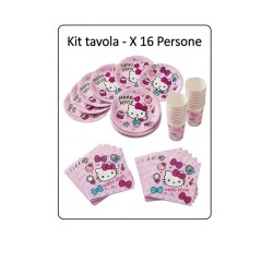 Coordinato Tavola Hello Kitty Fashion – Kit Festa per 8, 16, 24, 32 o 40 Invitati