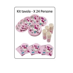 Coordinato Tavola Hello Kitty Fashion – Kit Festa per 8, 16, 24, 32 o 40 Invitati