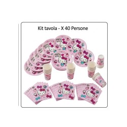 Coordinato Tavola Hello Kitty Fashion – Kit Festa per 8, 16, 24, 32 o 40 Invitati