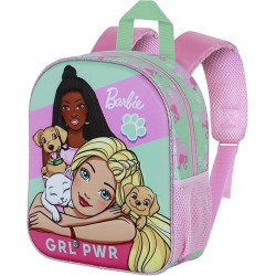 Zaino Asilo Barbie 3D con Tasche Laterali 30x25x10 cm