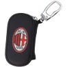 Portachiavi AC Milan in Pelle con Zip – Custodia Chiavi/Telecomando con Logo Ufficiale – Box Regalo
