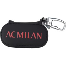 Portachiavi AC Milan in Pelle con Zip – Custodia Chiavi/Telecomando con Logo Ufficiale – Box Regalo