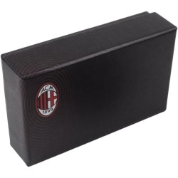 Portachiavi AC Milan in Pelle con Zip – Custodia Chiavi/Telecomando con Logo Ufficiale – Box Regalo