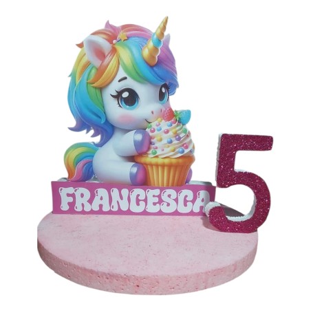 Centro Tavola 3D Unicorno Magico - Compleanno Personalizzato