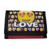 Portafoglio Bambini Emoji Smile Love – Chiusura in Velcro, Compatto con Scomparti Interni 14x10 cm
