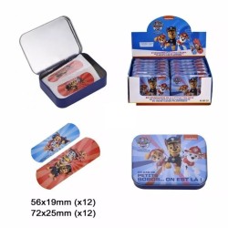 Scatoletta in Metallo con 24 Cerotti PAW Patrol – Cerotti Bambini Resistenti all’Acqua