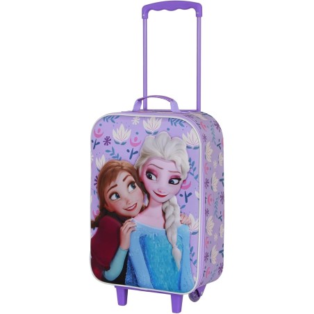 Valigia Trolley Bambina Disney Frozen 2 – Soft 3D Lilla, Bagaglio a Mano 52x33x17 cm, Capacità 26L