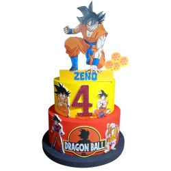 Torta Scenografica Dragon Ball Z Personalizzabile con Nome e Numero - Decorazione per Compleanni e Eventi Speciali