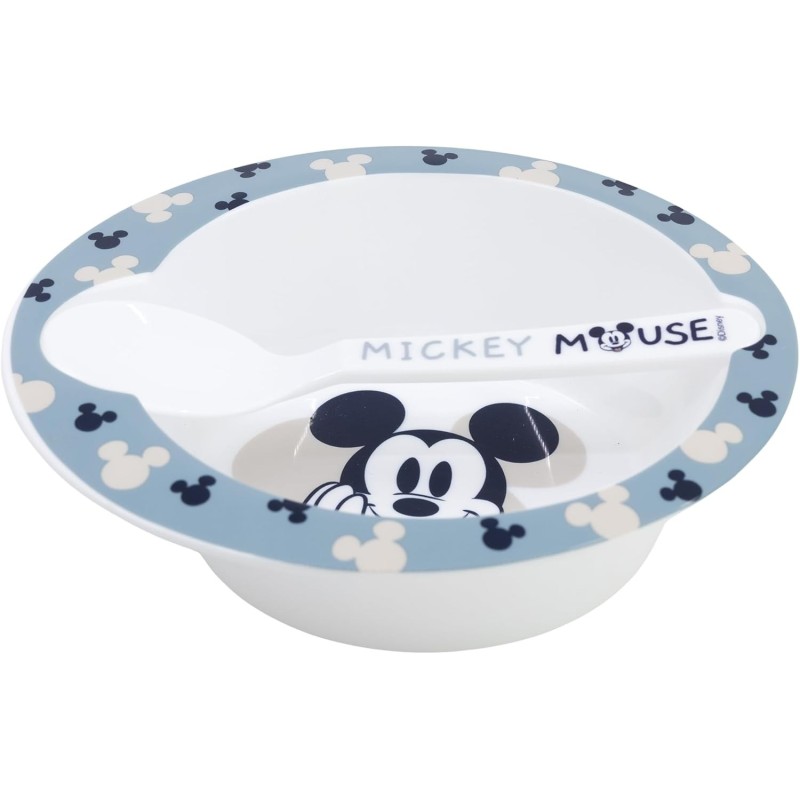 Set Pappa Microonde Disney Baby Mickey – Piatto Fondo e Cucchiaio per Bambina 10+ Mesi