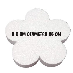 Base Polistirolo Fiore Ø 35 cm H5 – Supporto Professionale per Torte a Piani e Cake Design