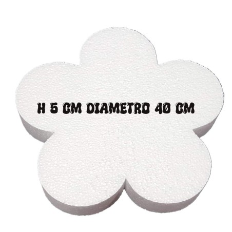 Base Polistirolo Fiore Ø 40 cm H5 – Supporto Professionale per Torte a Piani e Cake Design