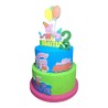 Torta Scenografica Peppa Pig Personalizzata con Nome e Numero – Decorazione Compleanno Bambina – 3 Piani in Polistirolo 70cm