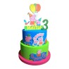 Torta Scenografica Peppa Pig Personalizzata con Nome e Numero – Decorazione Compleanno Bambina – 3 Piani in Polistirolo 70cm